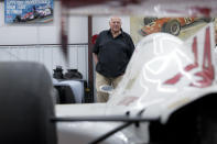 A.J. Foyt walks through his racing team's garage, Wednesday, March 29, 2023, in Waller, Texas. (AP Photo/Godofredo A. Vásquez)