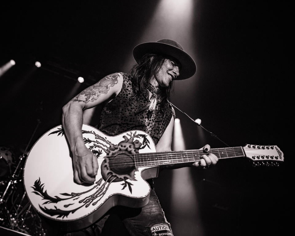 Extreme guitar player and songwriter Nuno Bettencourt plays at a recent show.