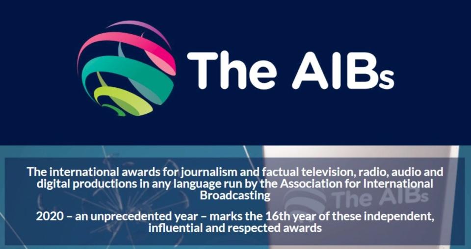 國際廣播協會(Association for International Broadcasting，簡稱AIB)主辦的2020年國際傳媒優異獎入圍名單21日公布，央廣今年有3項入圍。(AIB官網截圖)