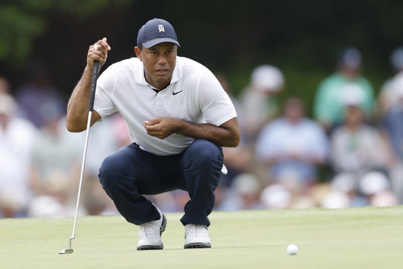 Tiger Woods (pictured) will tee off alongside Justin Thomas in the first round of the Hero World Challenge on Thursday in the Bahamas. File Photo by John Angelillo/UPI
