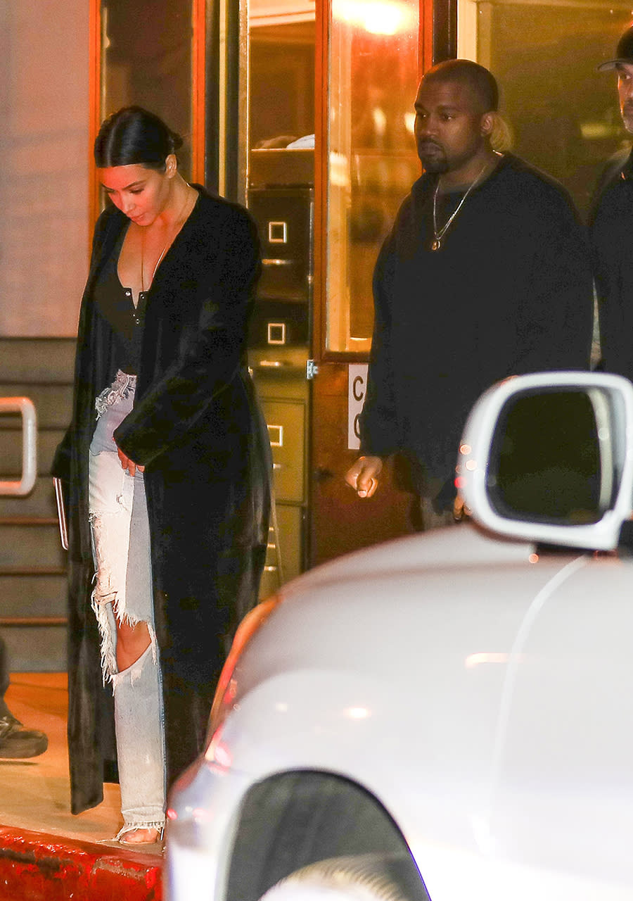 AG_188781 -  - Brentwood, CA - Kim Kardashian and Kanye West are spotted on a casual date night. Kim shows some major cleavage as she slips into her car with her husband after grabbing food on a Saturday night.  Pictured: Kim Kardashian, Kanye West  AKM-GSI 8 APRIL 2017  BYLINE MUST READ: SPOT / AKM-GSI    Maria Buda (917) 242-1505 mbuda@akmgsi.com   Mark Satter (317) 691-9592 msatter@akmgsi.com or sales@akmgsi.com
