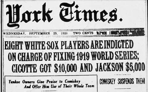 Black Sox Scandal in the NYT - Credit: New York Times Co./Getty Images