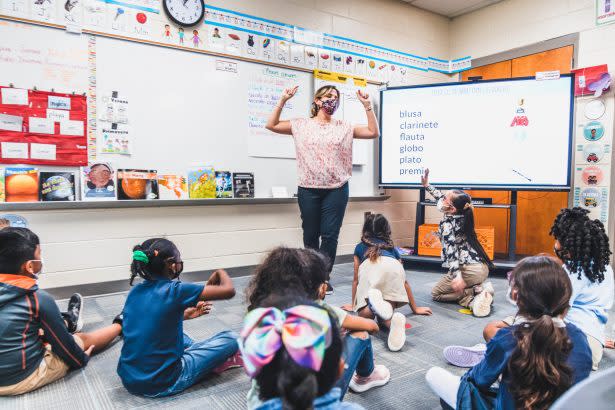 Language teachers said face coverings made it difficult for students to learn proper enunciation in a foreign tongue. But one English as a second language instructor worried that the mask-optional policy adds yet another stressor to her students. (Marietta City Schools / Facebook)