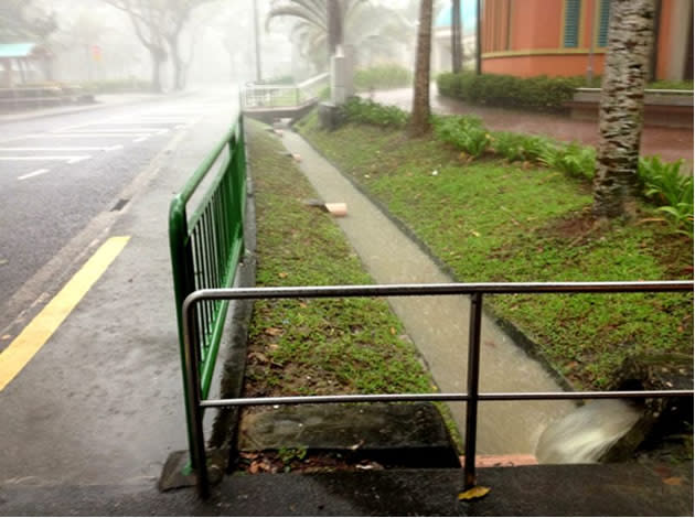 Flash flood at Commonwealth Drive. (Yahoo! photo/Satish Cheney)