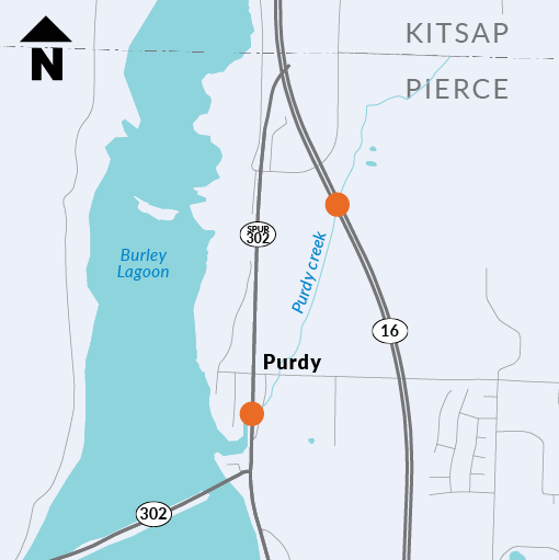 WSDOT's project to remove barriers for fish in Purdy Creek include the construction to build two 206-foot-long bridge structures to replace a 40-year-old culvert under SR 16.