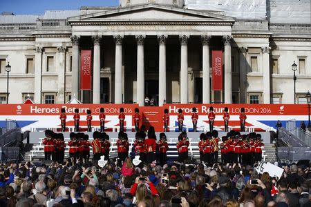 Britain Olympics - Team GB Homecoming Parade - London - London - 18/10/16 General view of the Queen's Guards before the Parade Action Images via Reuters / Peter Cziborra Livepic