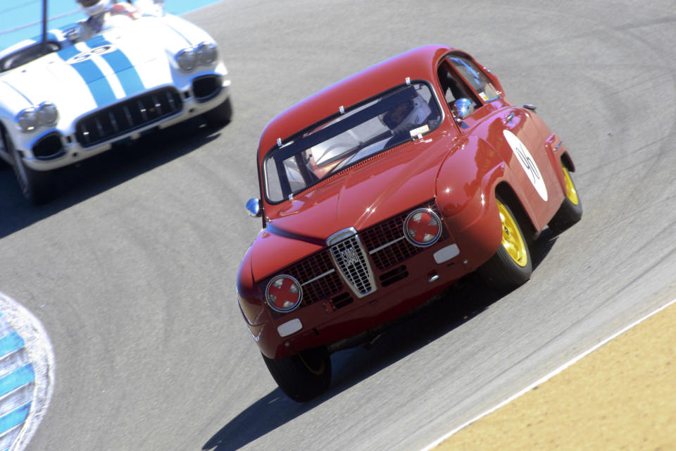 <p>"You'd have to be to mad to race a Saab at the Rolex Monterey Motorsports Reunion," <a rel="nofollow noopener" href="http://www.roadandtrack.com/car-shows/monterey-weekend/a30185/1960s-saab-monterey/" target="_blank" data-ylk="slk:many said;elm:context_link;itc:0;sec:content-canvas" class="link ">many said</a>. Good thing Paul Perry is just a little bit mad.</p>