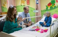 <p>Kate put on a very special tiara during her visit with a patient at a cancer hospital in Lahore, Pakistan.</p>