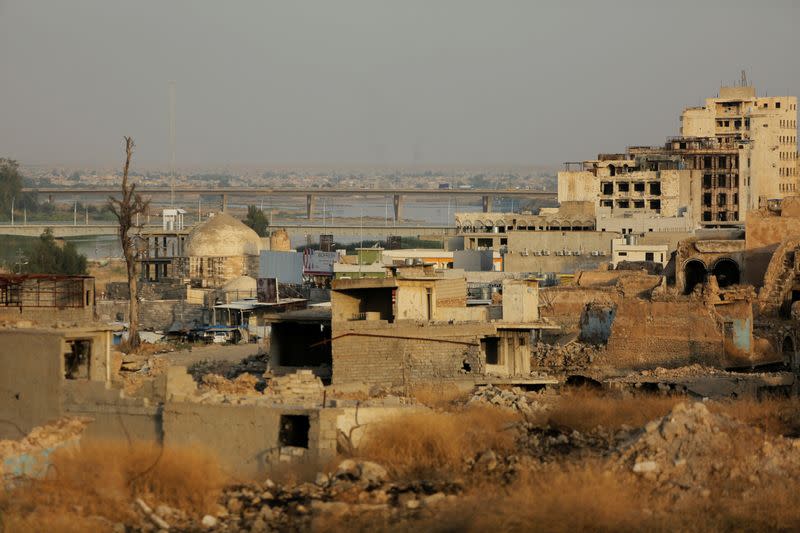 A view shows the destroyed houses and buildings in the old city of Mosul