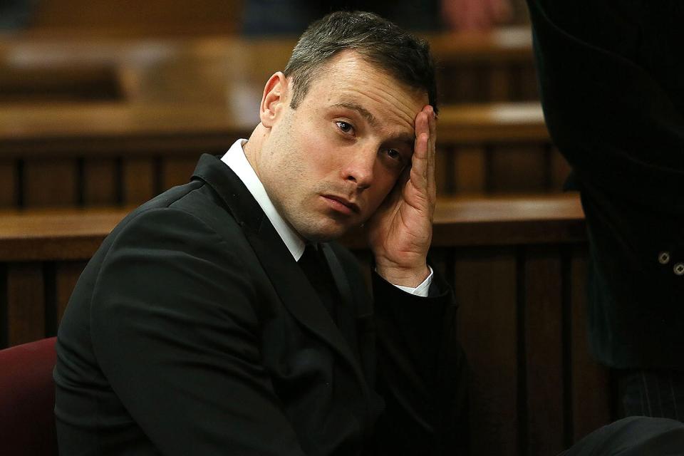 Alon Skuy/The Times/Gallo Images/Getty Oscar Pistorius at his sentencing hearing in the Pretoria High Court on October 16, 2014, in Pretoria, South Africa.