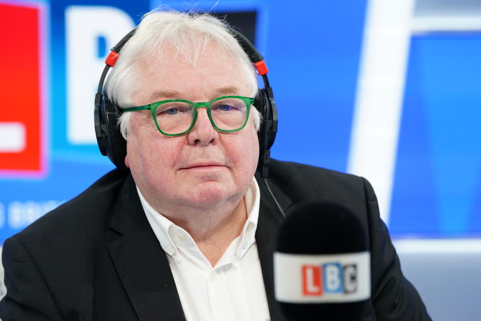 Nick Ferrari celebrates his twentieth anniversary as the host of LBC's Nick Ferrari at Breakfast show, at the Global Studios, London. Picture date: Friday January 5, 2024. (Photo by Ian West/PA Images via Getty Images)