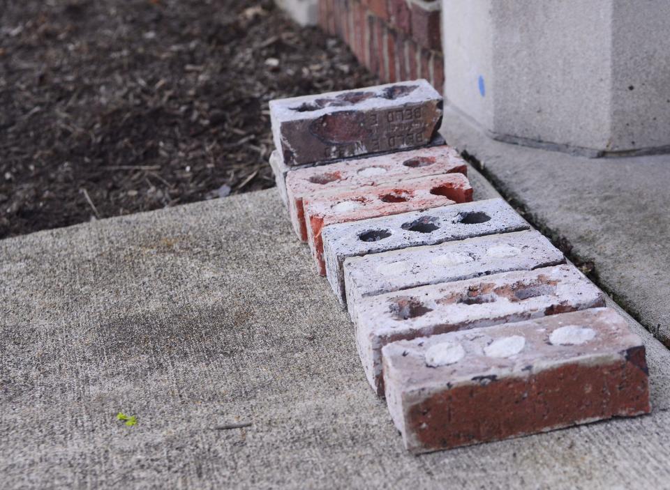 A limited number of bricks were available as souvenirs Tuesday, April 11, 2023, during an open house at North Lincoln School.