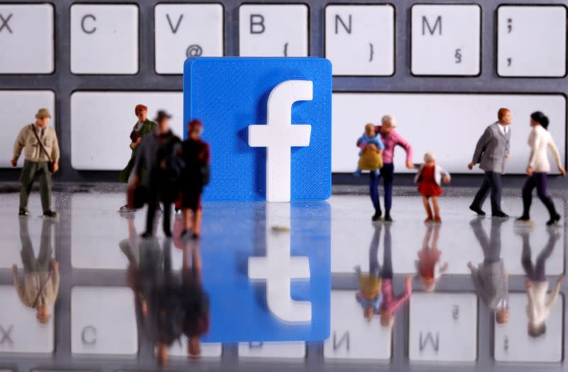 FILE PHOTO: A 3D printed Facebook logo