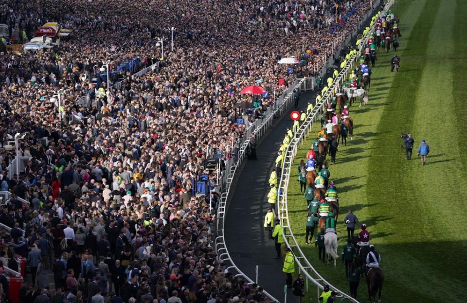 A view of the crowds before the Grand National (Tim Goode/PA) (PA Wire)