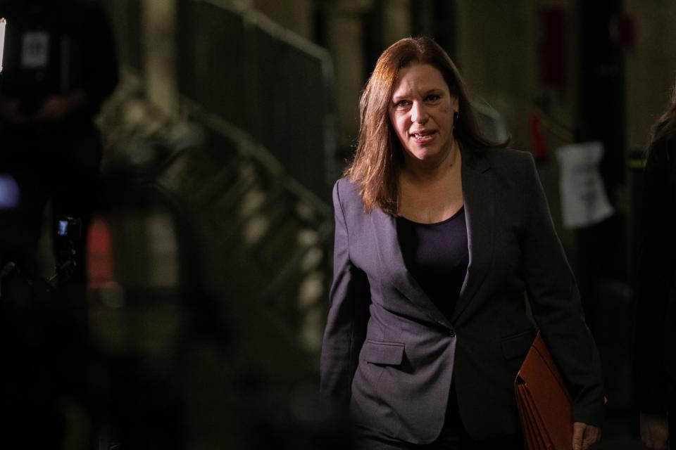 Manhattan Assistant District Attorney Joan Illuzzi arrives at court Feb. 19 as the jury deliberates in Harvey Weinstein's sex crimes trial.