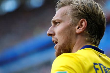 El medicampista sueco Emil Forsberg frente a Suiza en su duelo por los octavos de final de la Copa del Mundo de la FIFA en San Petersburgo, Rusia, JUL 03, 2018. REUTERS/Damir Sagolj