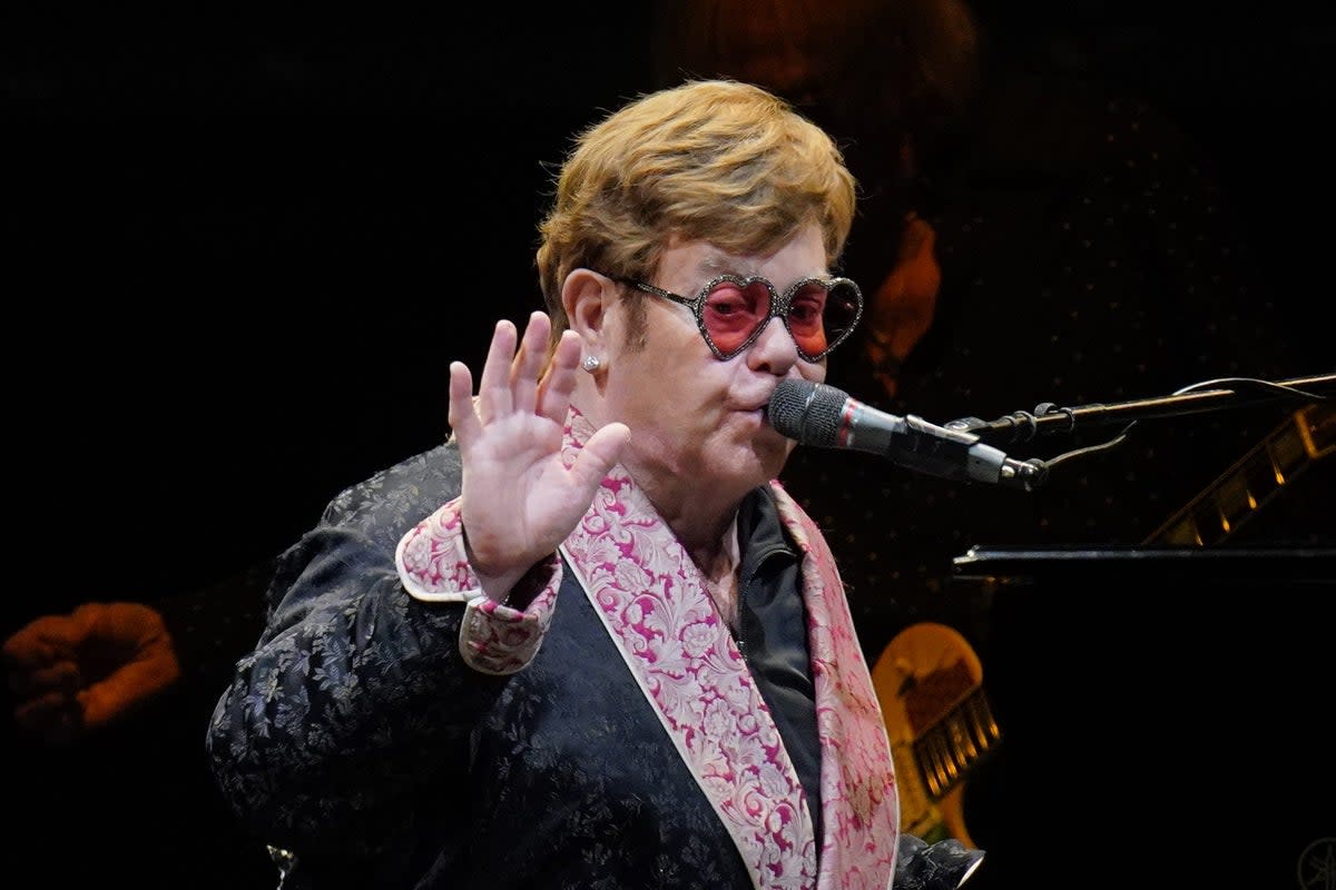 Sir Elton John performs on stage during his Farewell Yellow Brick Road show at the Tele2 Arena in Stockholm, Sweden (PA Wire)