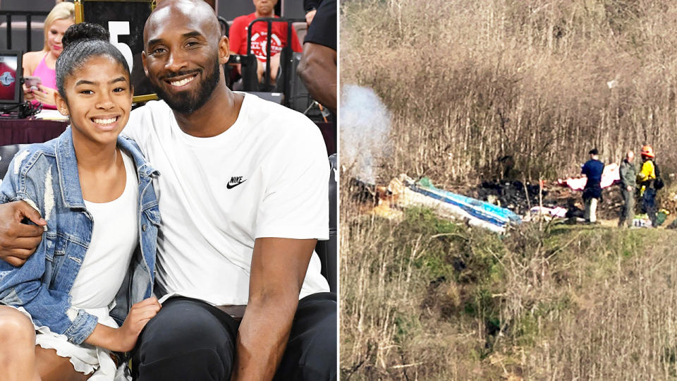 Kobe and GIanna Bryant, pictured here before they were killed in a helicopter crash.