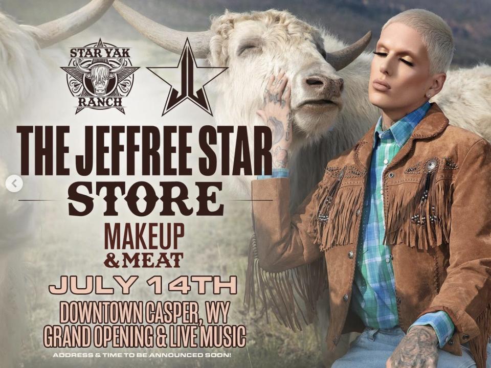 A digital flyer to promote the opening of the Jeffree Star Store.