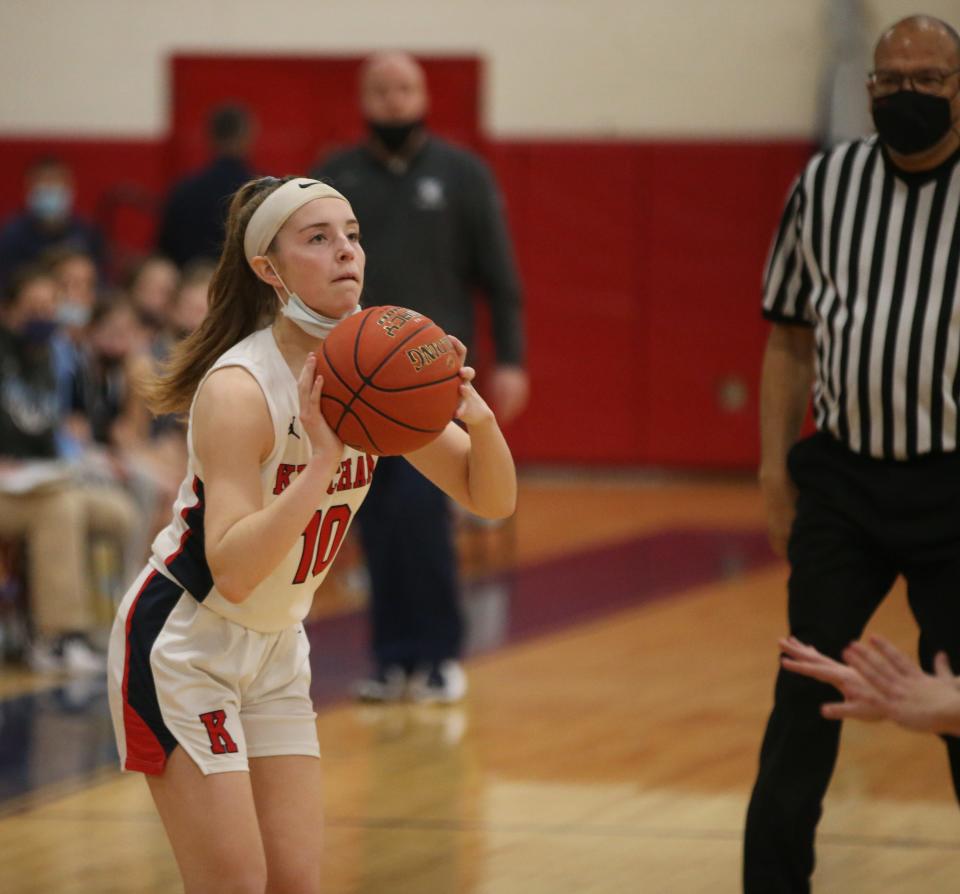 Jenny Nardelli, photographed during a Feb. 3, 2022 girls basketball game, scored nine first-quarter points to help lead Ketcham in a blowout of Carmel on Tuesday.
