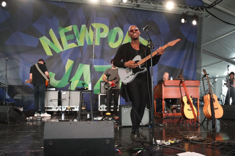 Louis Cato performs at the 2023 Newport Jazz Festival on Saturday, Aug. 5.