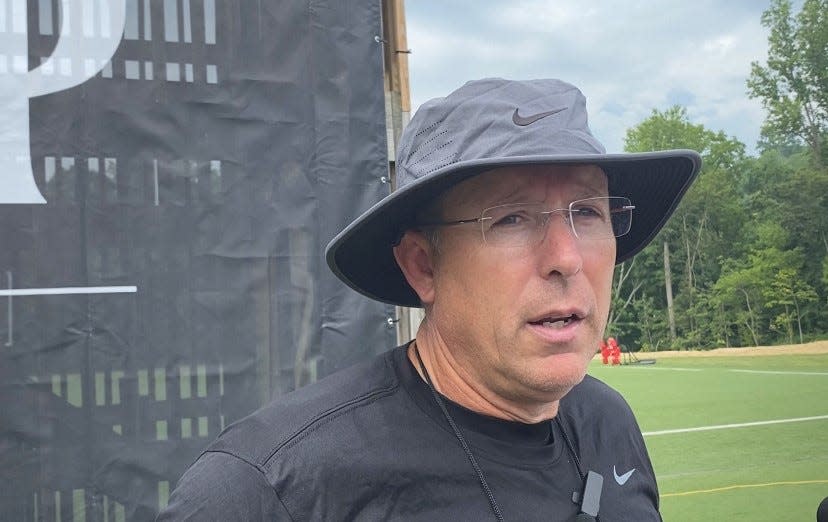 Saturday, Aug. 5 was UC head coach Scott Satterfield's first practice at Camp Higher Ground in West Harrison, Indiana.