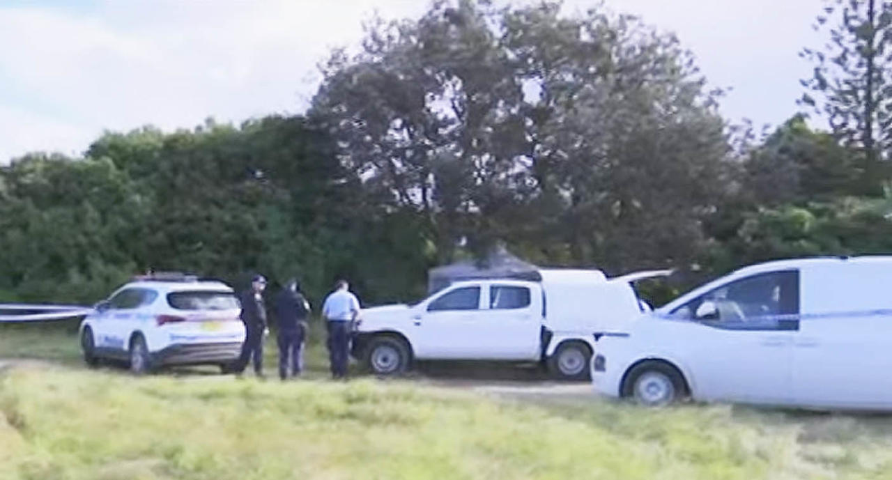 Police at the scene of the attack.