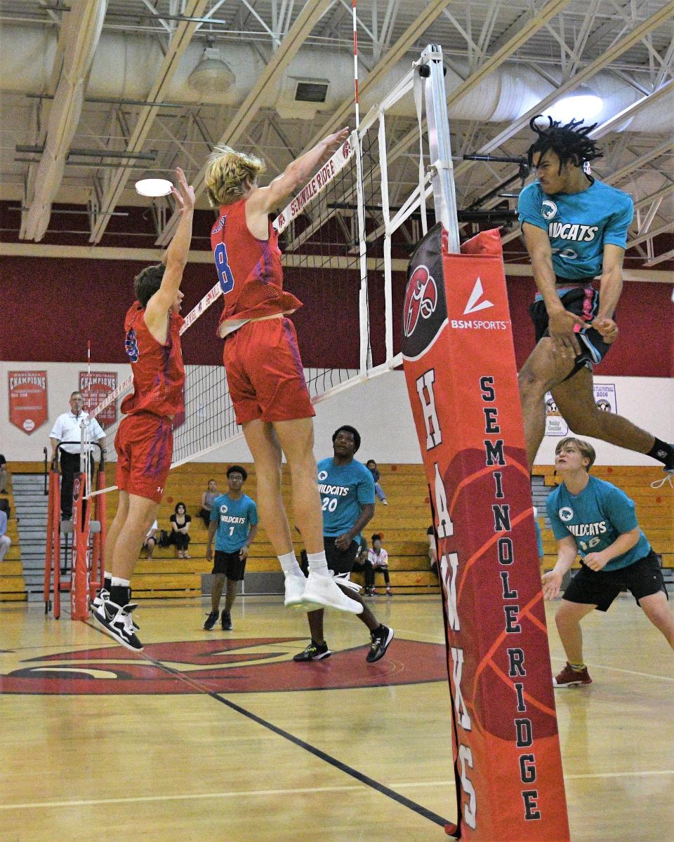 The King's Academy boys volleyball team defeated Royal Palm Beach on May 2, 2023 in district semifinal action.