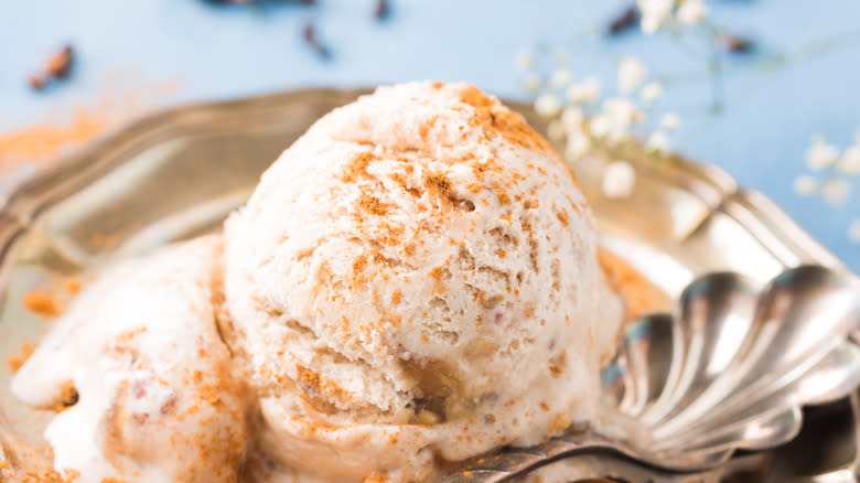 ice cream with cinnamon on top