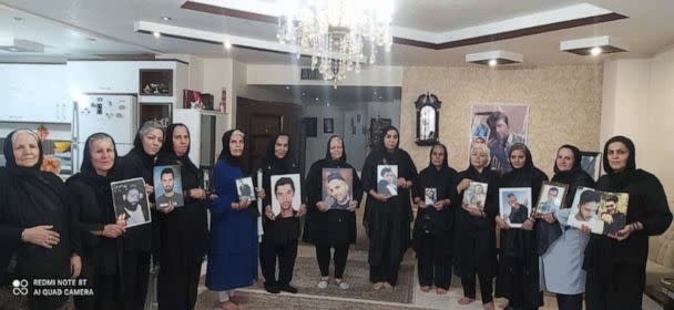 PHOTO:  'Justice Seeking Mothers' are Iranian mothers whose children were killed in different protests across the country, known by their symbolic act of holding framed photos of their children in different occasions. (@1500tasvir/Twitter)