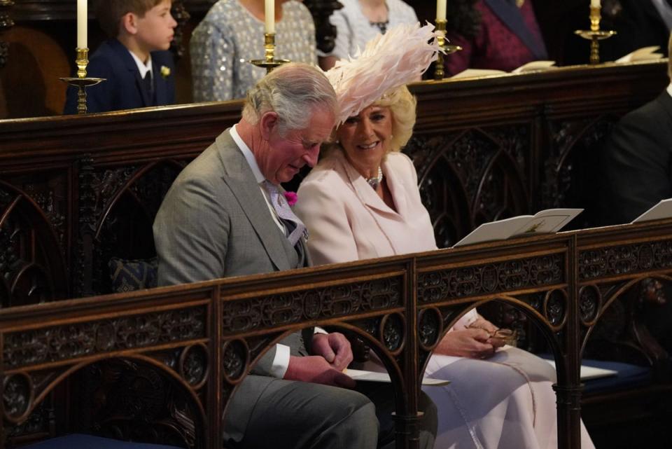 Prince Charles and Camilla attend the wedding of Prince Harry and Meghan Markle in St George's Chapel at Windsor Castle (Getty Images)