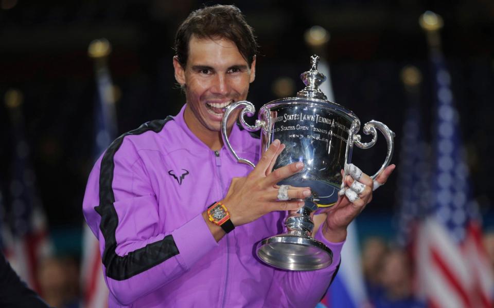 Rafael Nadal won the 2019 US Open after beating Russia's Daniil Medvedev in the final - Rafael Nadal looking increasingly unlikely to defend US Open title as he commits to Madrid Masters - AP 