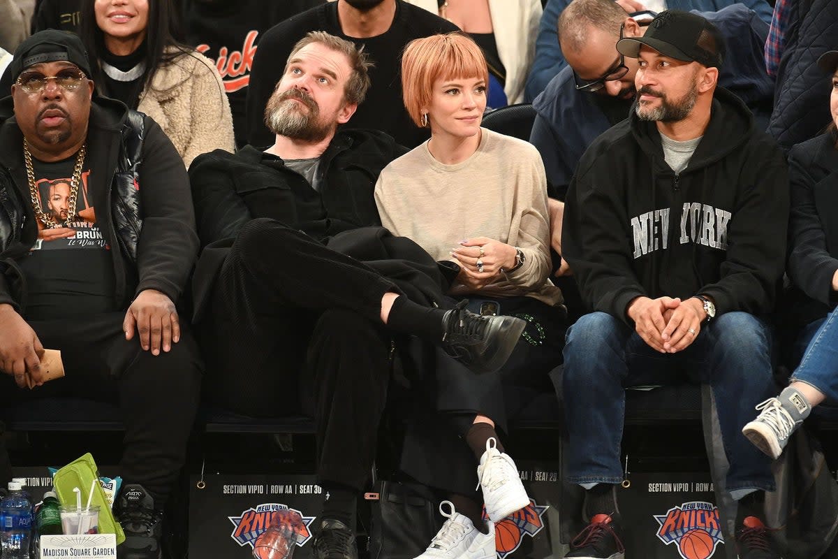 Lily Allen and David Harbour enjoyed a date night at the basketball on Wednesday (Michael Simon/Shutterstock)