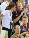 Catherine, Duchess of Cambridge shares her thoughts on the cycling with Prince William, Duke of Cambridge. (Photo by Pascal Le Segretain/Getty Images)