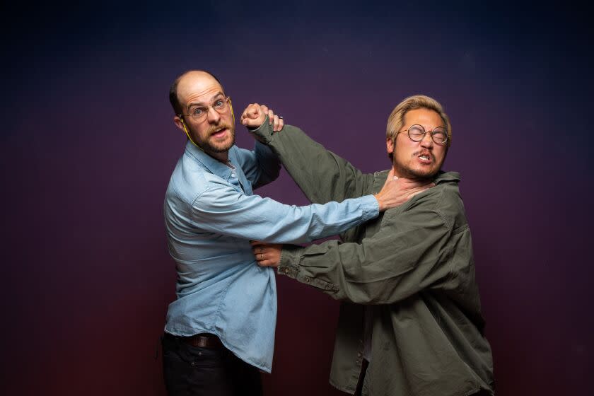 AUSTIN, TX - MARCH 11Director Daniel Scheinert and director Daniel Kwan, from, "Everything Everywhere All At Once," in the L.A. Times Photo Studio at SXSW on Friday, March 11, 2022 in Austin, TX. (Jay L. Clendenin / Los Angeles Times)