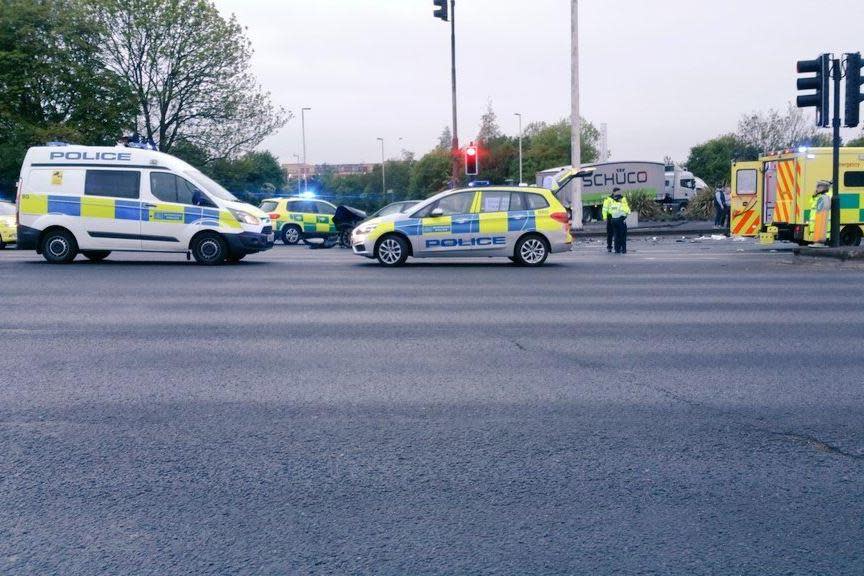 Emergency services at the scene of the crash: Hillingdon MPS