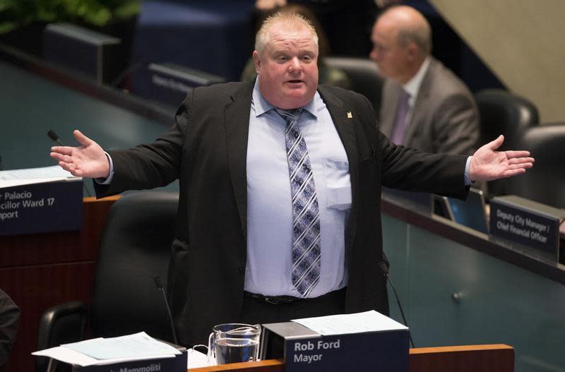 “<a href="http://www.theguardian.com/world/2013/nov/06/toronto-mayor-rob-ford-controversy" rel="nofollow noopener" target="_blank" data-ylk="slk:Those Oriental people work like dogs;elm:context_link;itc:0;sec:content-canvas" class="link ">Those Oriental people work like dogs</a>. They work their hearts out. They are workers non-stop. They sleep beside their machines. That’s why they’re successful in life. I went to Seoul, South Korea, I went to Taipei, Taiwan. I went to Tokyo, Japan. That’s why these people are so hard workers (sic). I’m telling you, the Oriental people, they’re slowly taking over.”<br><br>Mayor Ford on Asians and their reputation as hard workers during a holiday shopping debate in 2008. Ford would later apologize for using the term 'Oriental.' Photo credit: REUTERS/Mark Blinch<br><br>Click <a href="http://www.theguardian.com/world/2013/nov/06/toronto-mayor-rob-ford-controversy" rel="nofollow noopener" target="_blank" data-ylk="slk:here;elm:context_link;itc:0;sec:content-canvas" class="link ">here</a> for complete Rob Ford coverage.