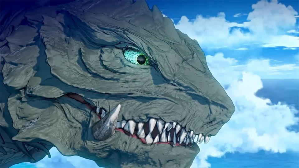 An angry sideview of Gamera in Gamera Rebirth