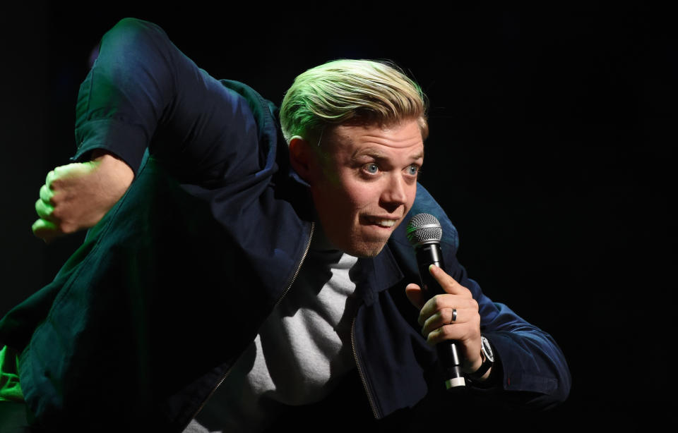 LONDON, ENGLAND - NOVEMBER 25: Rob Beckett performs during  Absolute Radio Live at the London Palladium on November 25, 2018 in London, England. (Photo by Stuart C. Wilson/Getty Images)