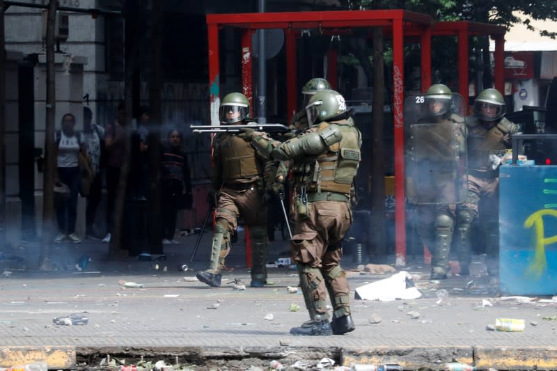 Protest against Chile's state economic model in Santiago