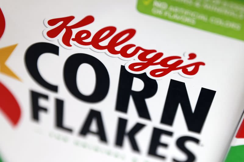FILE PHOTO: Kellogg's Corn Flakes owned by Kellogg Company is seen for sale at a store in Queens, New York City