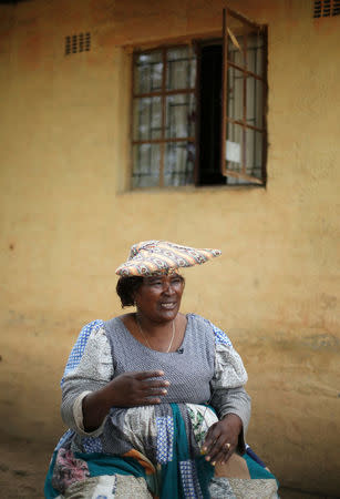 Sarafina Nbaimbaind speaks to Reuters at her home in Okahandja, north of Windhoek, Namibia, February 21, 2017. Picture taken February 21, 2017. REUTERS/Siphiwe Sibeko