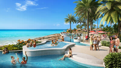 Opening in 2025, Royal Caribbean’s Royal Beach Club Paradise Island will be a 17-acre slice of paradise in Nassau, The Bahamas.  At the heart of the ultimate beach day experience will be the culture and people of The Bahamas, and it will feature three stunning pools, two beaches, swim-up bars, private cabanas, spots for bites and drinks, and more.