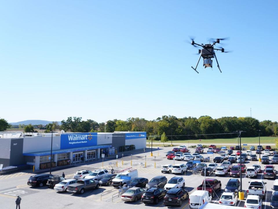 An image released by Walmart of one of its drones (Walmart)