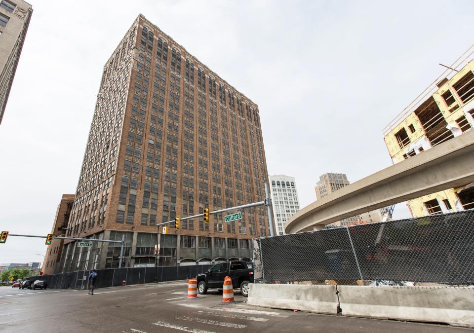 United Artists Theater building in Detroit, as it looked in May 2019.