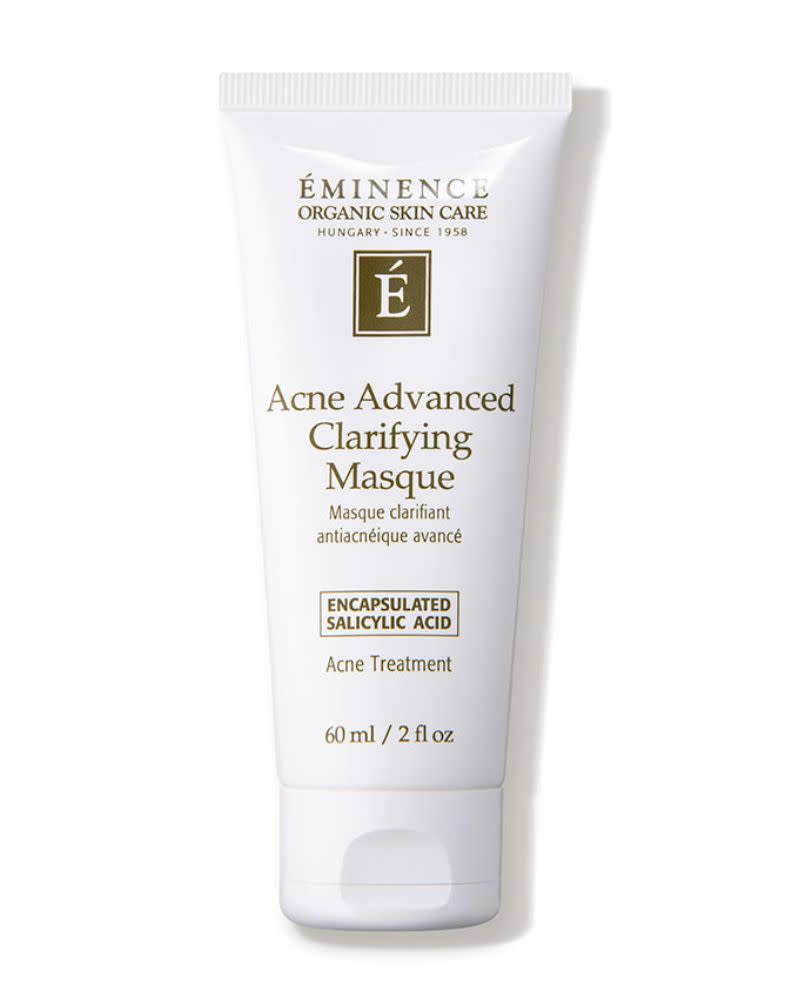 "If you have more acne-prone [skin] or your skin is breaking out (hello quarantine life, we&rsquo;re looking at you!), opt for the <a href="https://fave.co/2XIOZa6" target="_blank" rel="noopener noreferrer">Eminence Acne Advanced Clarifying Mask</a>. The clays in this mask help to absorb excess oil, and the salicylic acid helps to relieve inflammation from breakouts-to-be" &mdash; <strong>Serron at HeyDay</strong>. Find it for $58 at <a href="https://fave.co/2XIOZa6" target="_blank" rel="noopener noreferrer">Dermstore</a>.