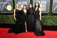 <p>Après le scandale Harvey Weinstein en 2017 et le mouvement #MeToo, les stars féminines d’Hollywood se sont unies pour porter du noir aux Golden Globes 2018. La plupart des spectateurs étaient habillés en noir pour dénoncer le harcèlement sexuel dans l’industrie du cinéma et ailleurs. Les hommes ont aussi participé, en portant des badges Time’s Up sur leurs vestes. <em>[Photo : Getty]</em> </p>