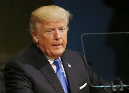 U.S. President Donald Trump addresses the 72nd United Nations General Assembly at U.N. headquarters in New York, U.S., September 19, 2017. REUTERS/Shannon Stapleton