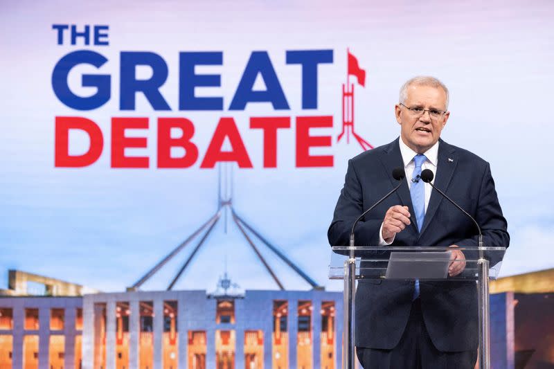 FILE PHOTO: Australian 2022 federal election leader's debate, in Sydney