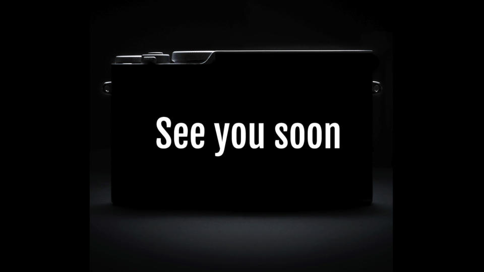 Fujifilm teaser image – silhouetted camera with the text 